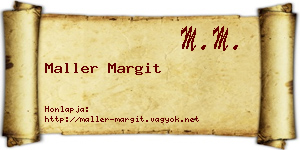Maller Margit névjegykártya